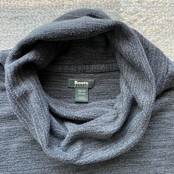 UNTIL 6/20! Roots Cowl Neck Pullover Charcoal Gray - Picture 2 of 10